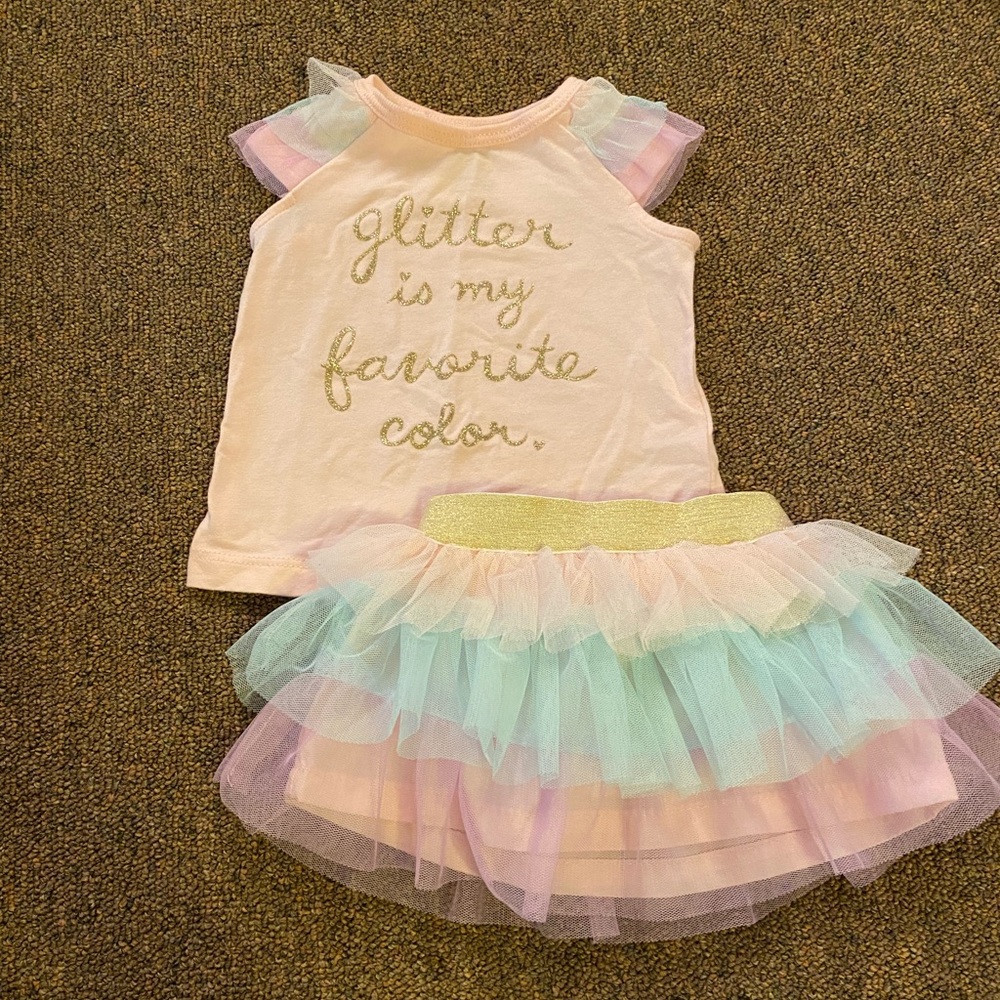 Carter’s baby girl tutu skirt set
